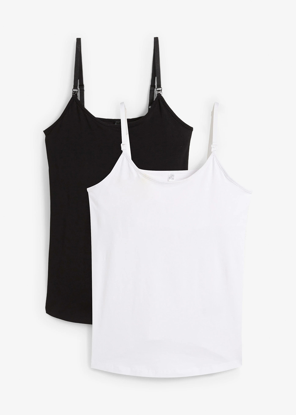 Τοπ εγκυμοσύνης και θηλασμού (συσκευασία των 2) από βιολογικό βαμβάκι-Μαύρο + Λευκό-bpc bonprix collection