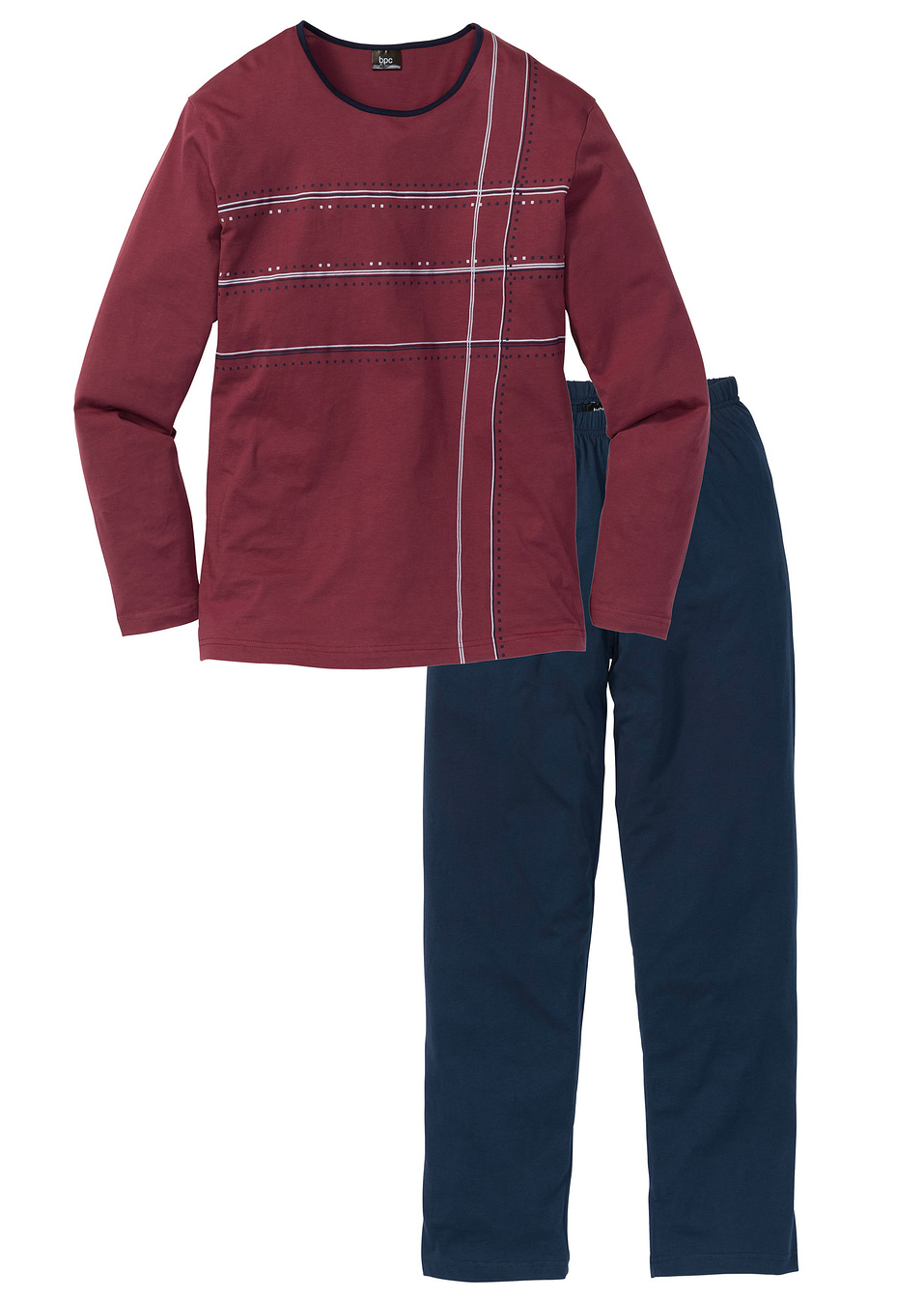 Пижама-Тъмно синьо/Бордо-bpc bonprix collection