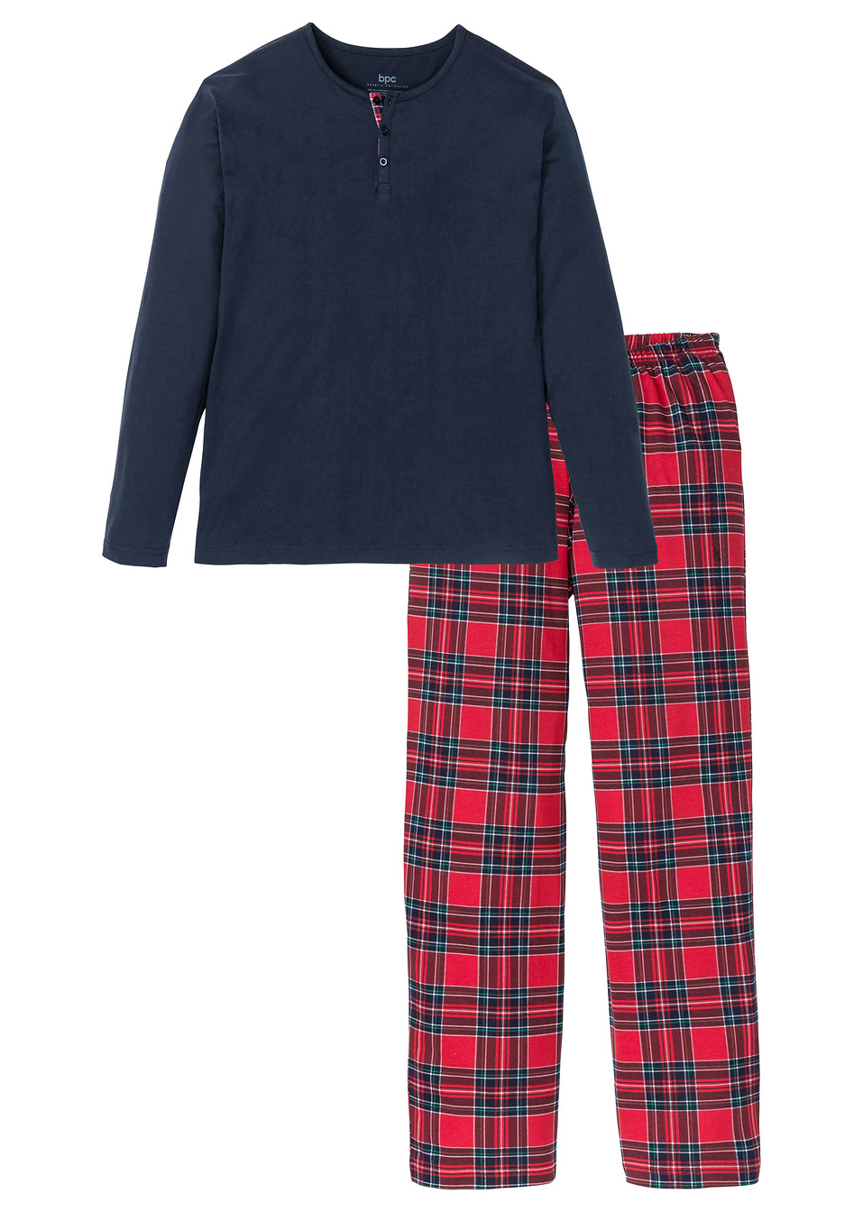 Пижама-Тъмно синьо/Бяло/Червено/Зелено карирано-bpc bonprix collection