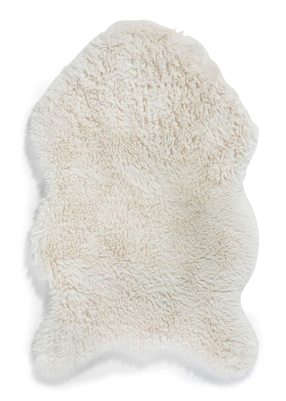 Χαλί από συνθετική γούνα-Εκρού-