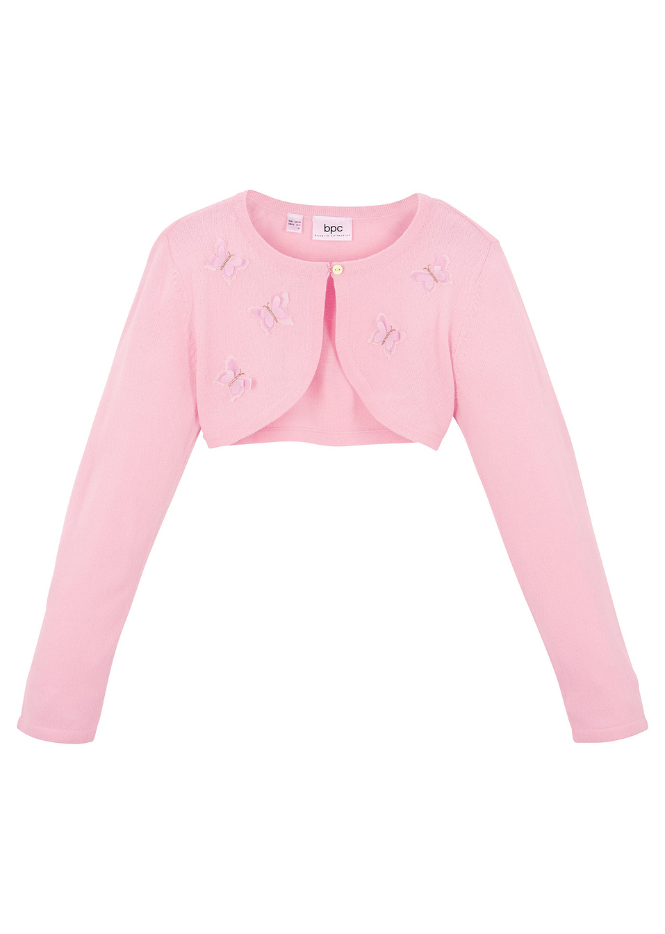 Πλεκτό μπολερό με πεταλούδες-Ροζ της πούδρας-bpc bonprix collection
