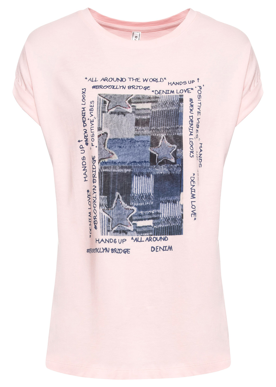 Μπλούζα με στάμπα-Ροζ παλ-RAINBOW