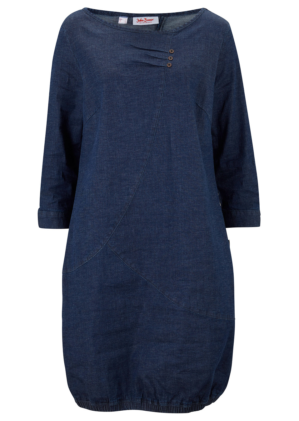Ελαστικό τζιν φόρεμα-Μπλε σκούρο-John Baner JEANSWEAR