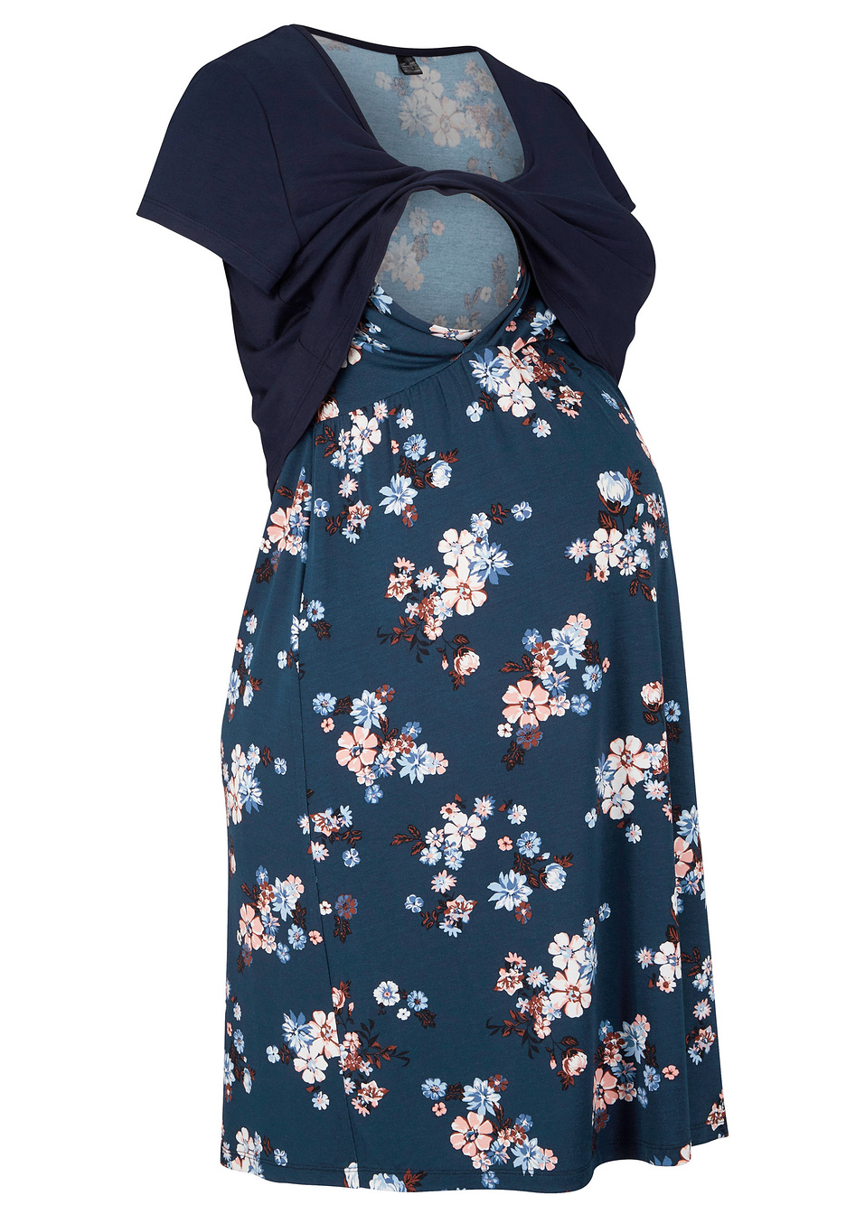 Φλοράλ φόρεμα εγκυμοσύνης και θηλασμού-Μπλε σκούρο φλοράλ-bpc bonprix collection