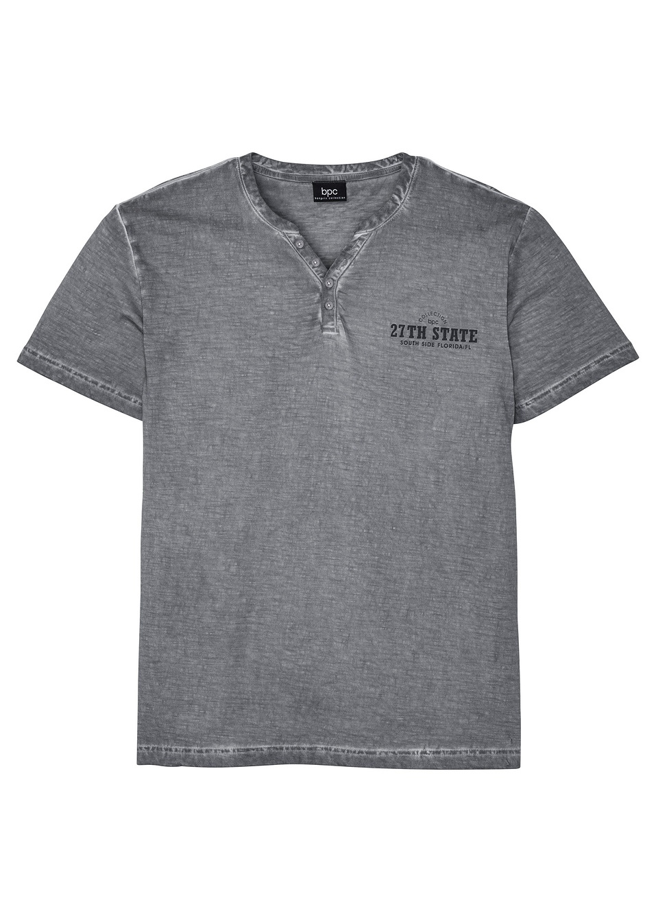 T-shirt με washed look-Γκρι του καπνού με στάμπα-bpc bonprix collection