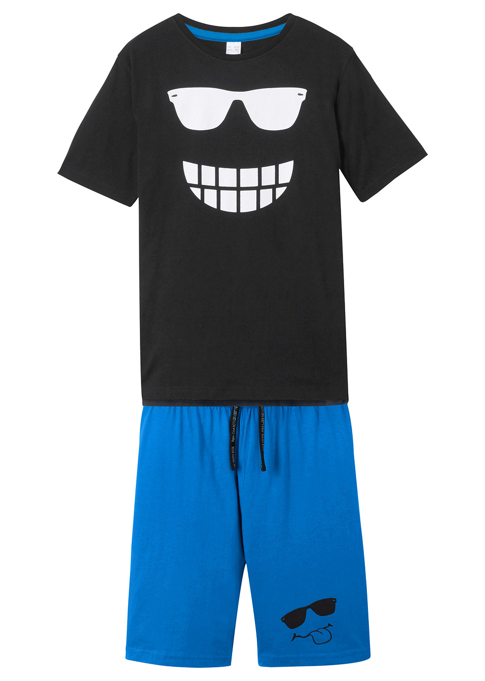 T-shirt και βερμούδα (σετ 2 τεμ.)-Μαύρο/Μπλε ελεκτρίκ-bpc bonprix collection