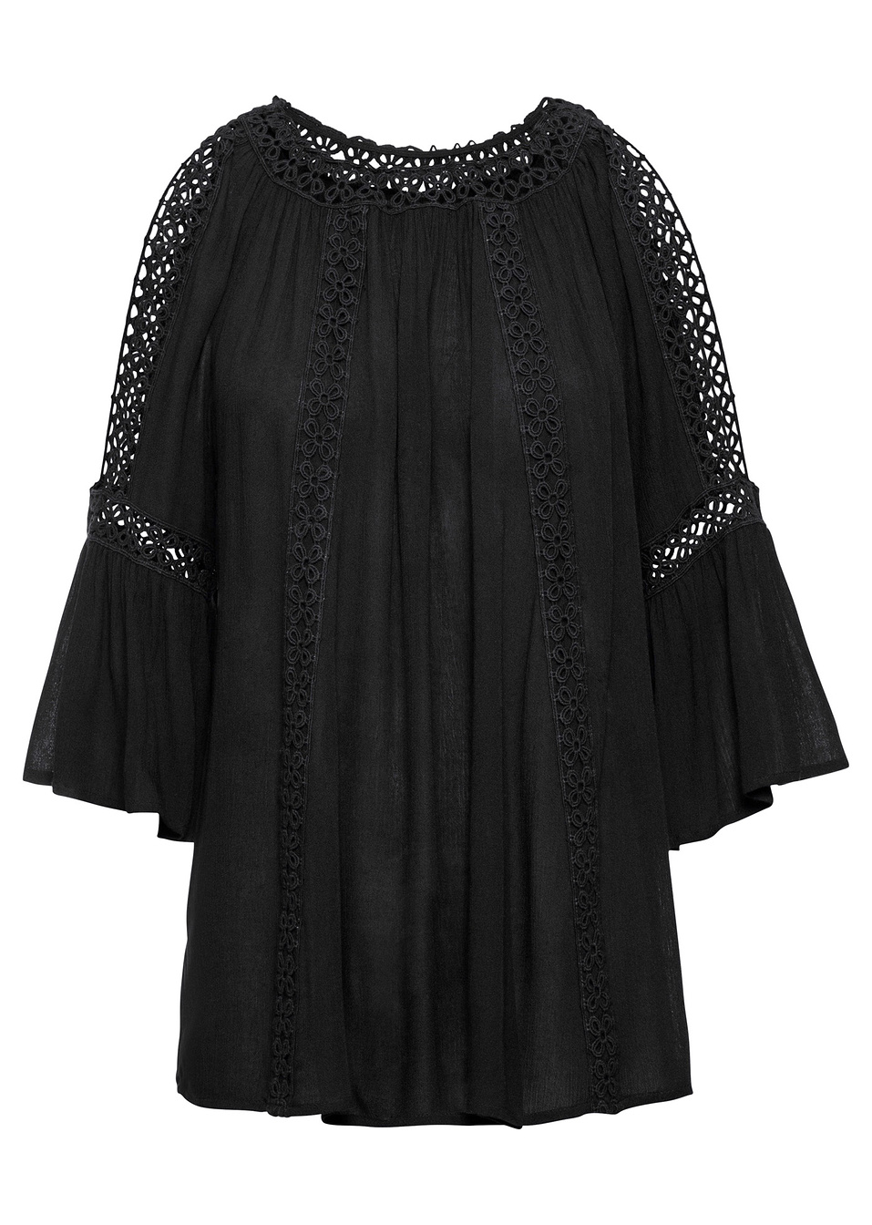 Τουνίκ με cut-outs-Μαύρο-BODYFLIRT