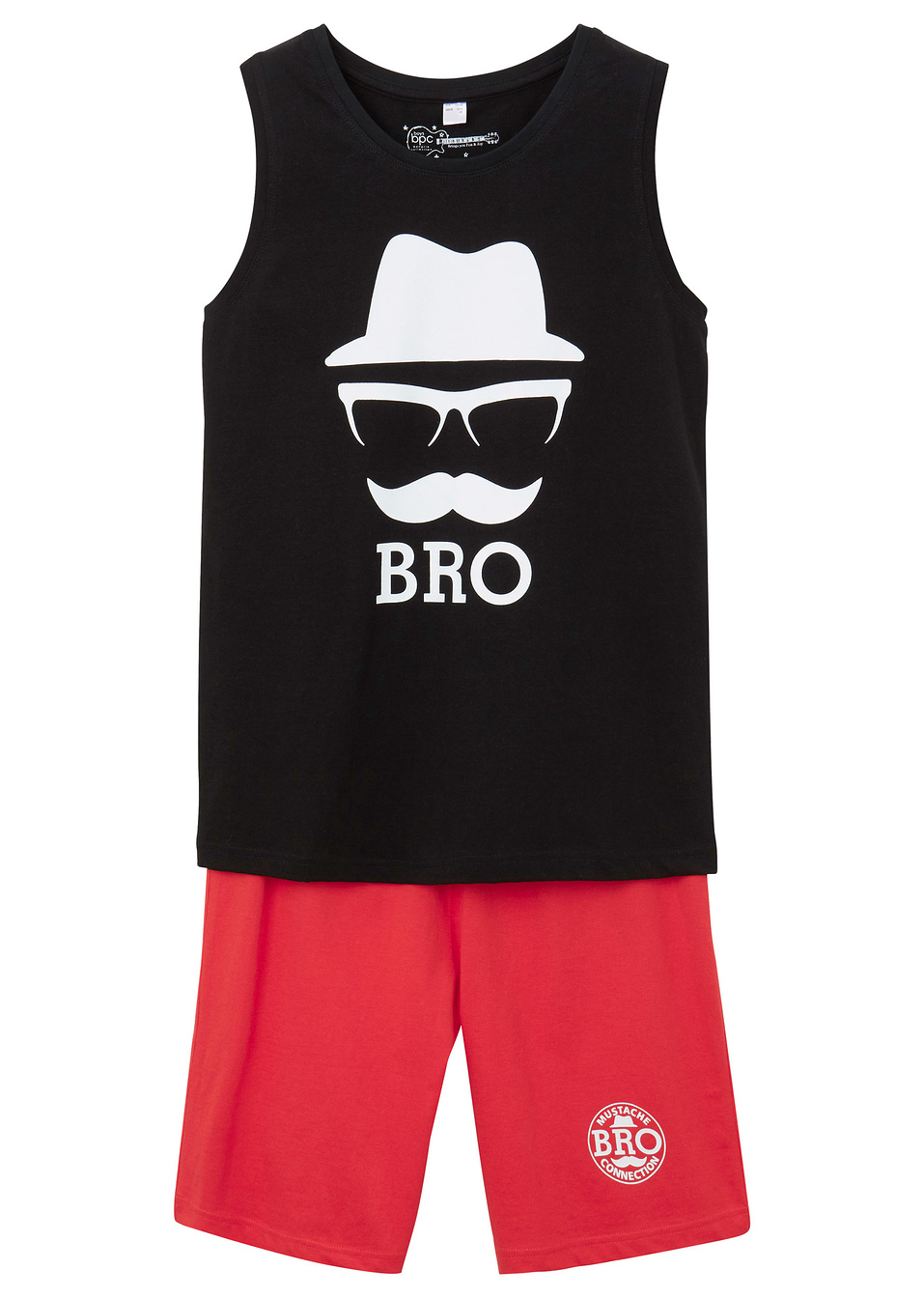 Потник и бермуди (комплект от 2 части)-Черно/Ягодово-bpc bonprix collection