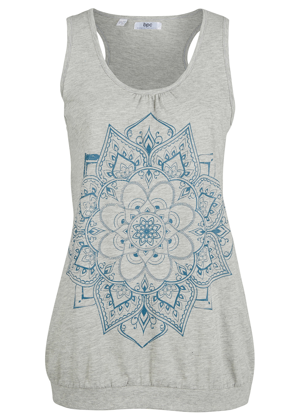 Βαμβακερό τοπ με mandala-Γκρι ανοιχτό μελανζέ με στάμπα-bpc bonprix collection