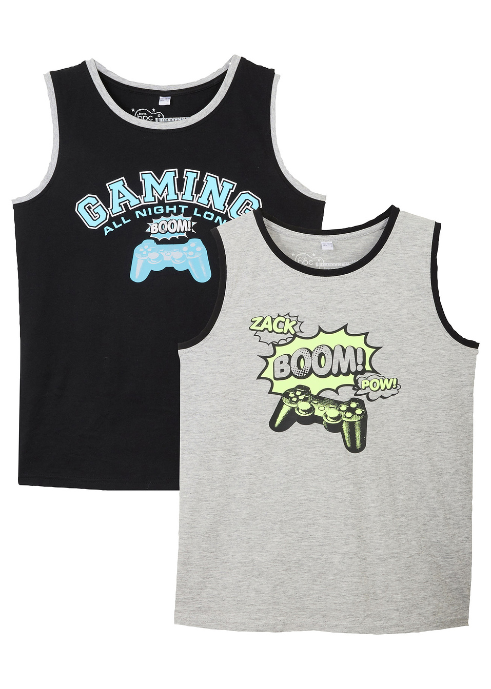 Φανελάκι (συσκευασία των 2)-Μαύρο + Γκρι ανοιχτό μελανζέ-bpc bonprix collection