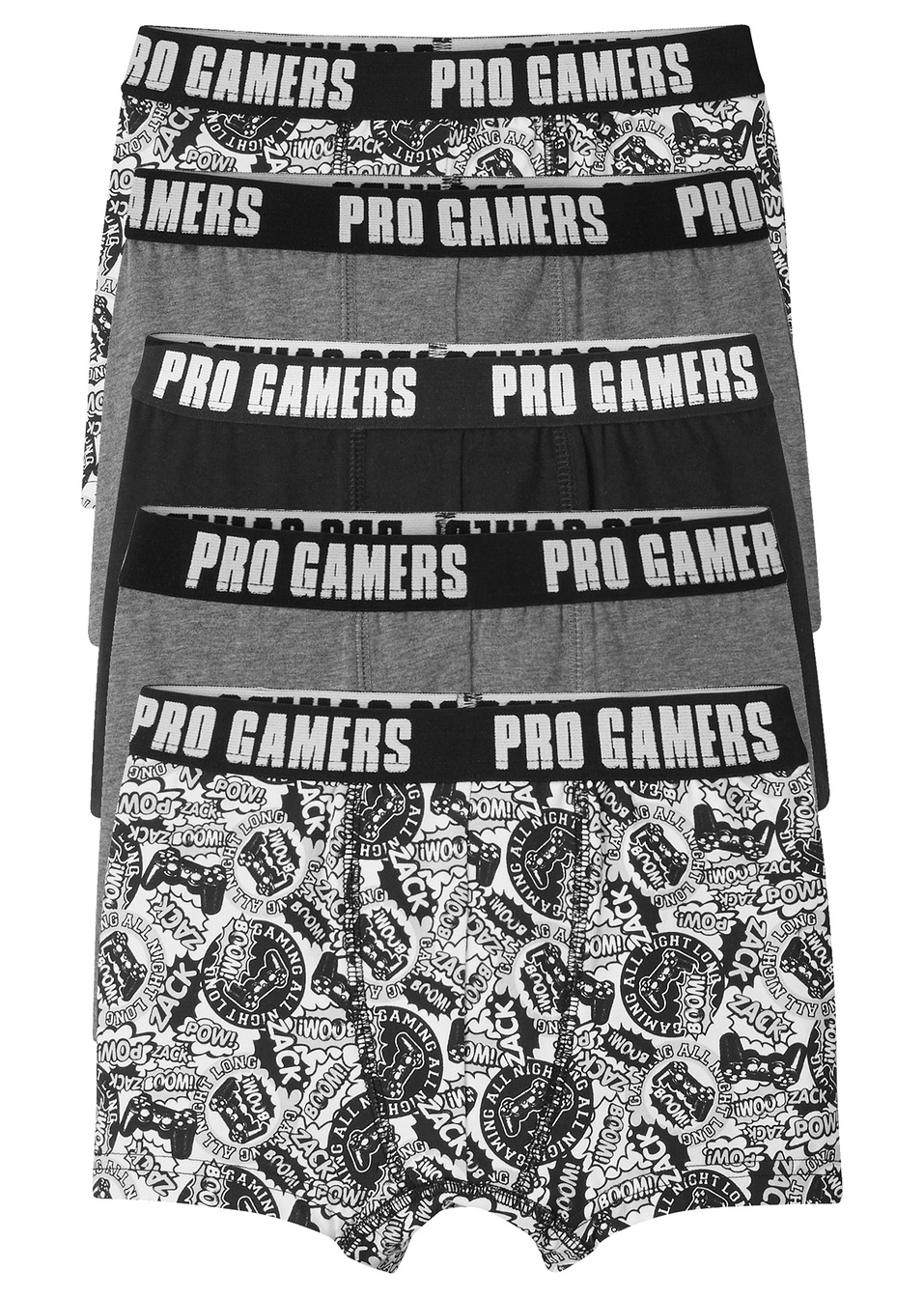 Боксерки (опаковка с 5 бр.)-Черно/Сиво меланж-bpc bonprix collection