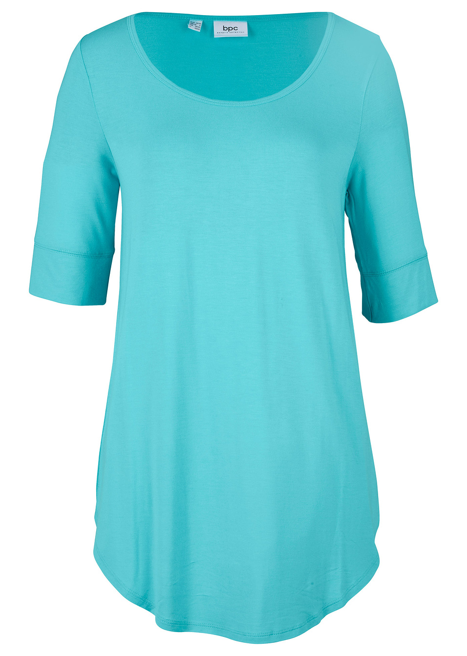 Μακριά μπλούζα με μανίκια 3/4-Θαλασσί μουντό-bpc bonprix collection