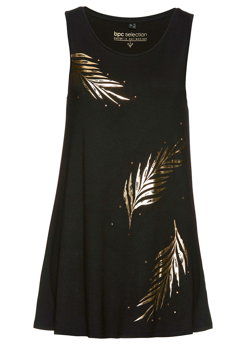 Μακρύ τοπ-Μαύρο/Χρυσαφί-bpc selection bonprix collection