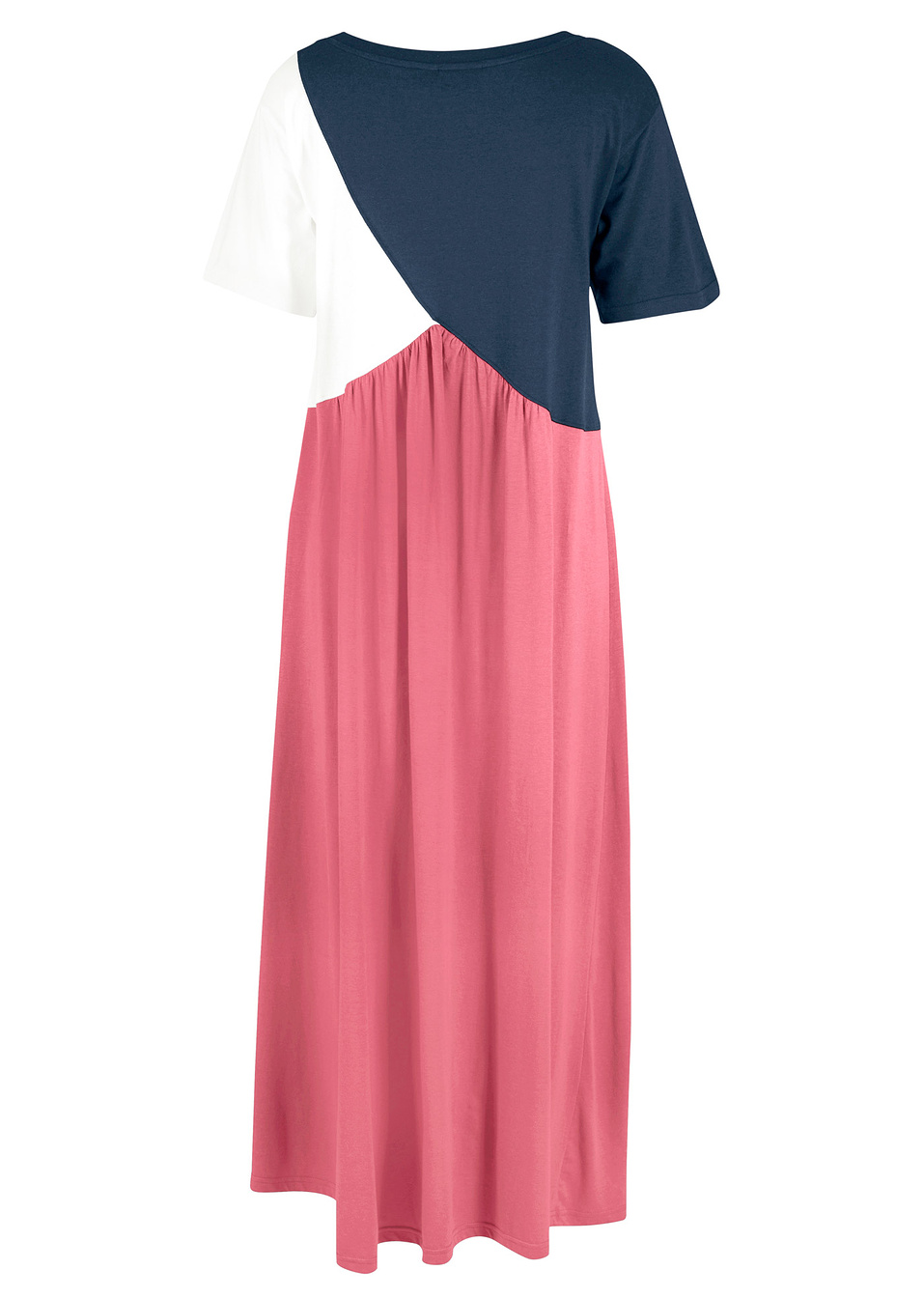 Φόρεμα ζέρσεϊ color block-Του βατόμουρου του καπνού/Μπλε σκούρο/Λευκό κρεμ-bpc bonprix collection