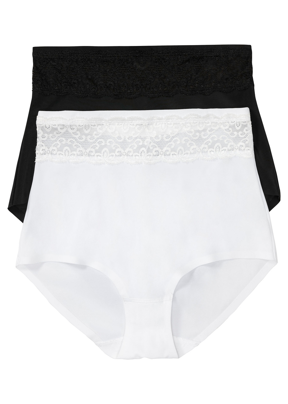 Бикини с лек оформящ ефект (опаковка с 2 бр.)-Черно + Бяло-