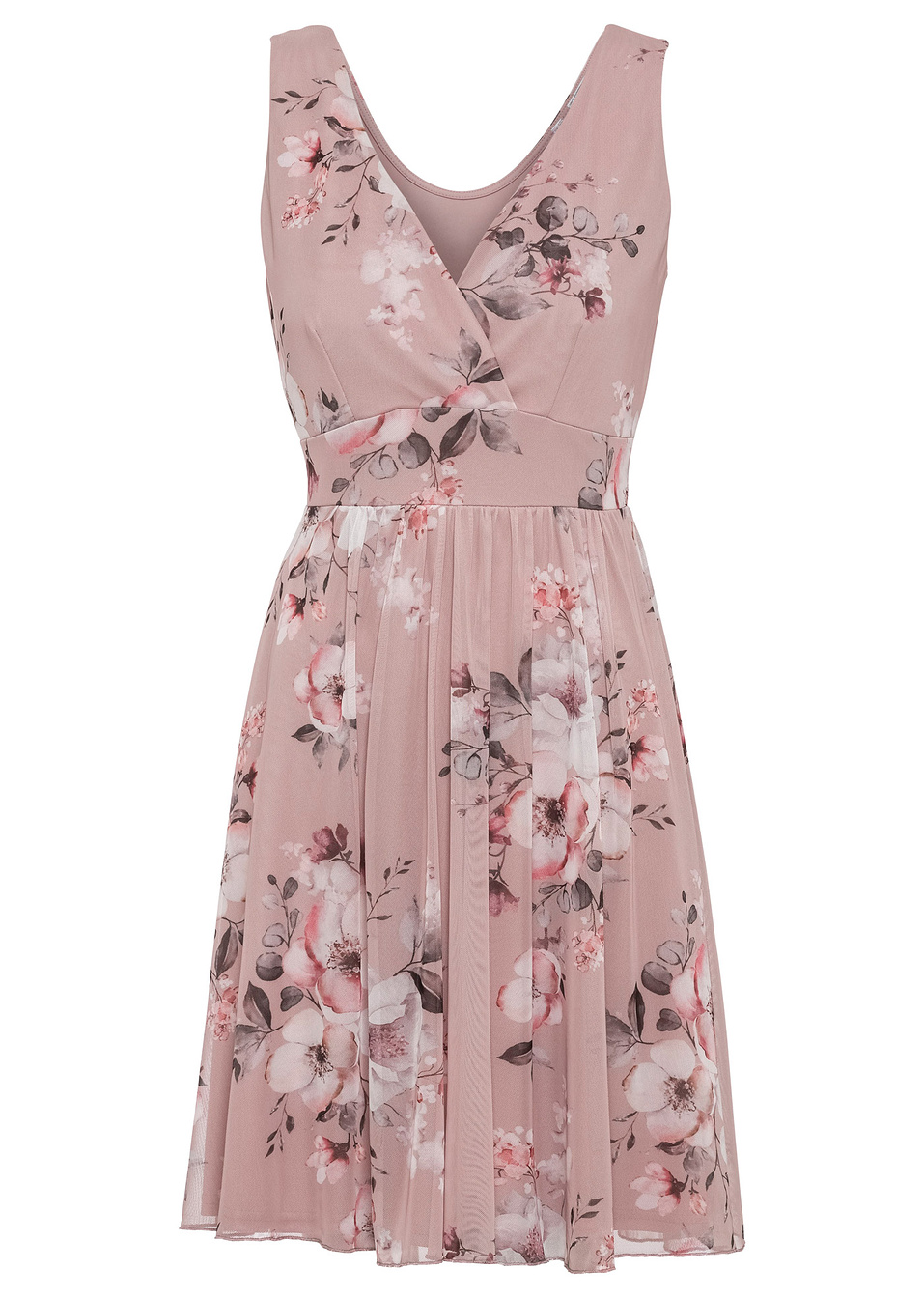 Φόρεμα από εμπριμέ mesh-Ροζ φλοράλ-BODYFLIRT