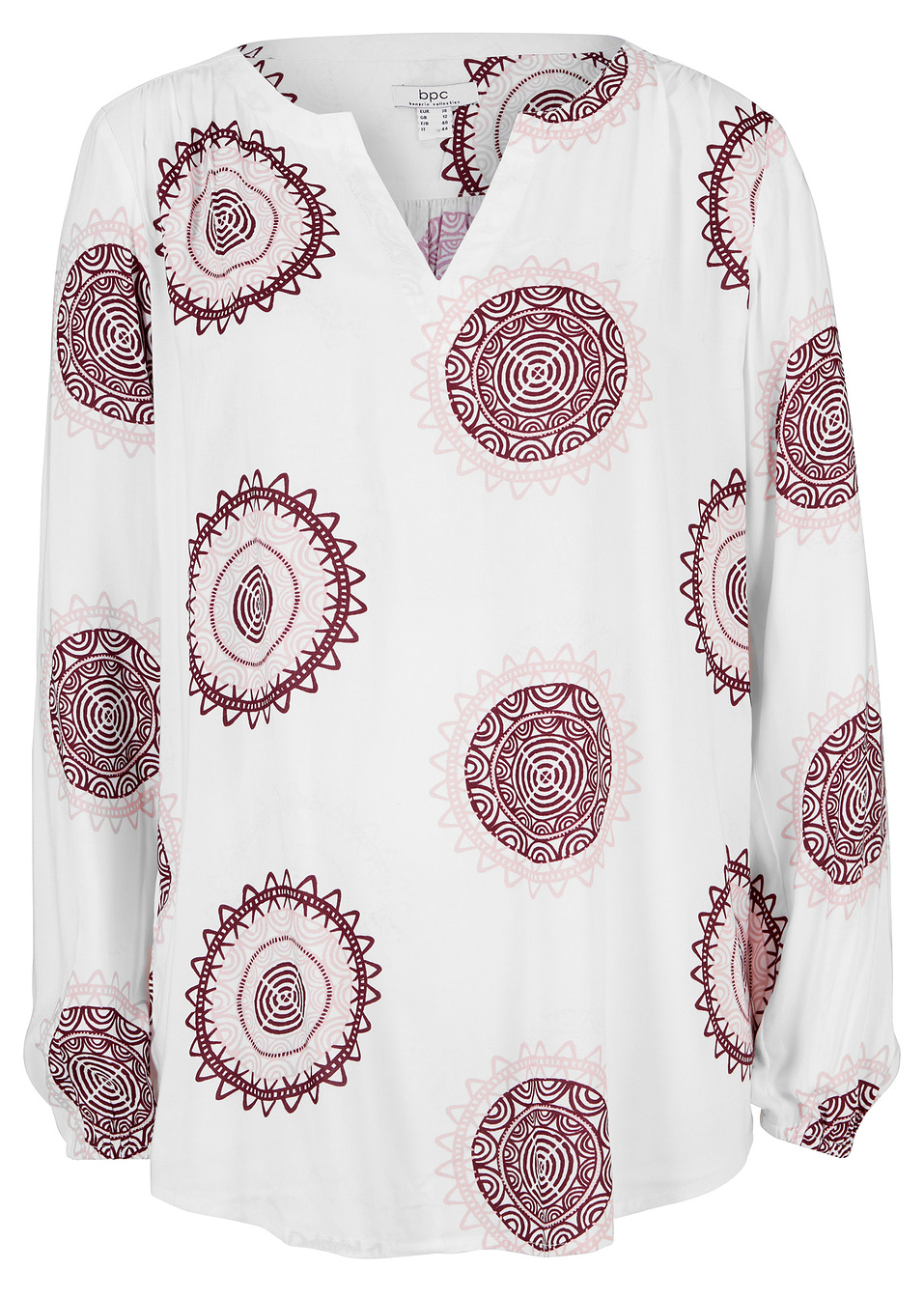 Εμπριμέ τουνίκ-Λευκό/Κόκκινο του σφενδάμου εμπριμέ-bpc bonprix collection