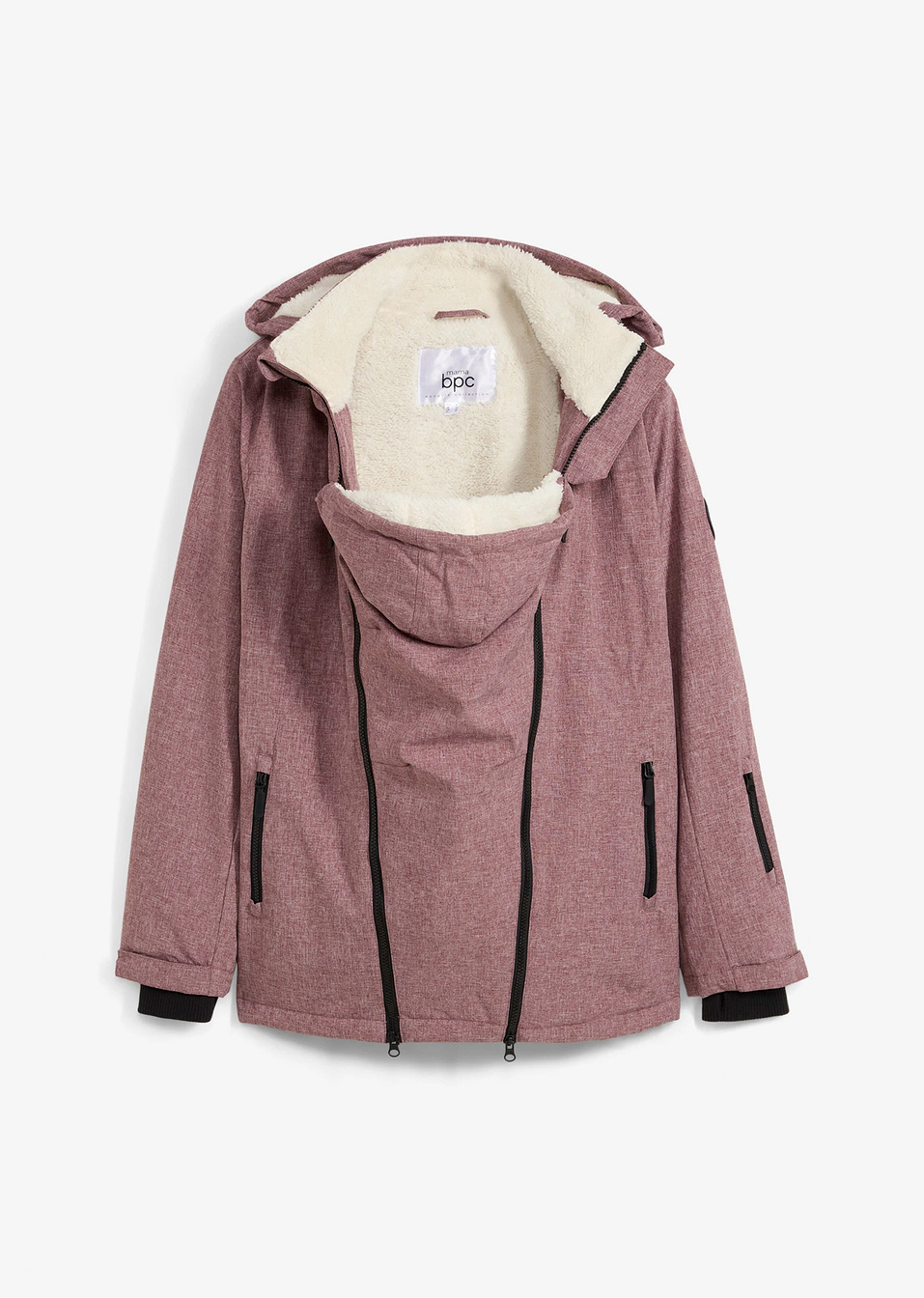 Τζάκετ εγκυμοσύνης με προσθήκη για μάρσιπο-Μπορντό μελανζέ-bpc bonprix collection