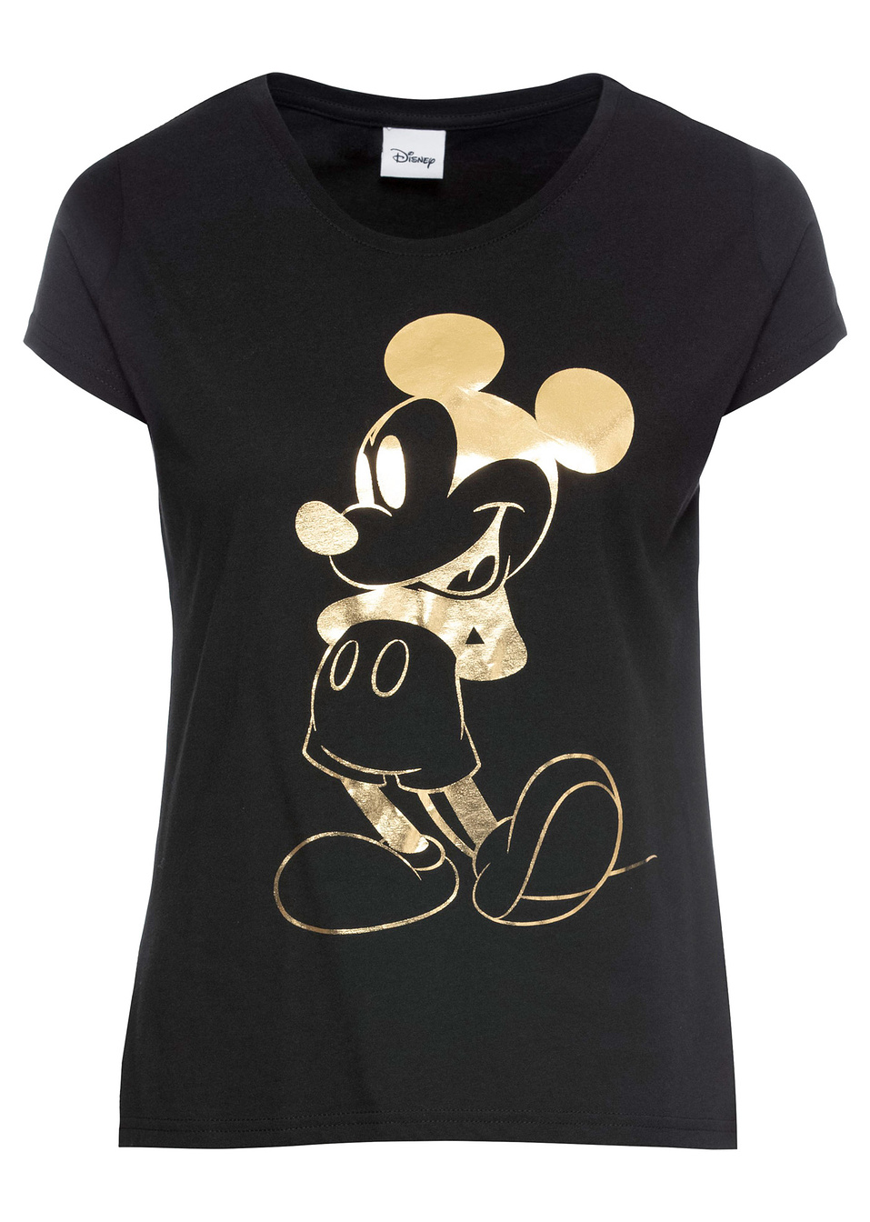 T-shirt με στάμπα Mickey Mouse-Μαύρο/Χρυσαφί-Disney