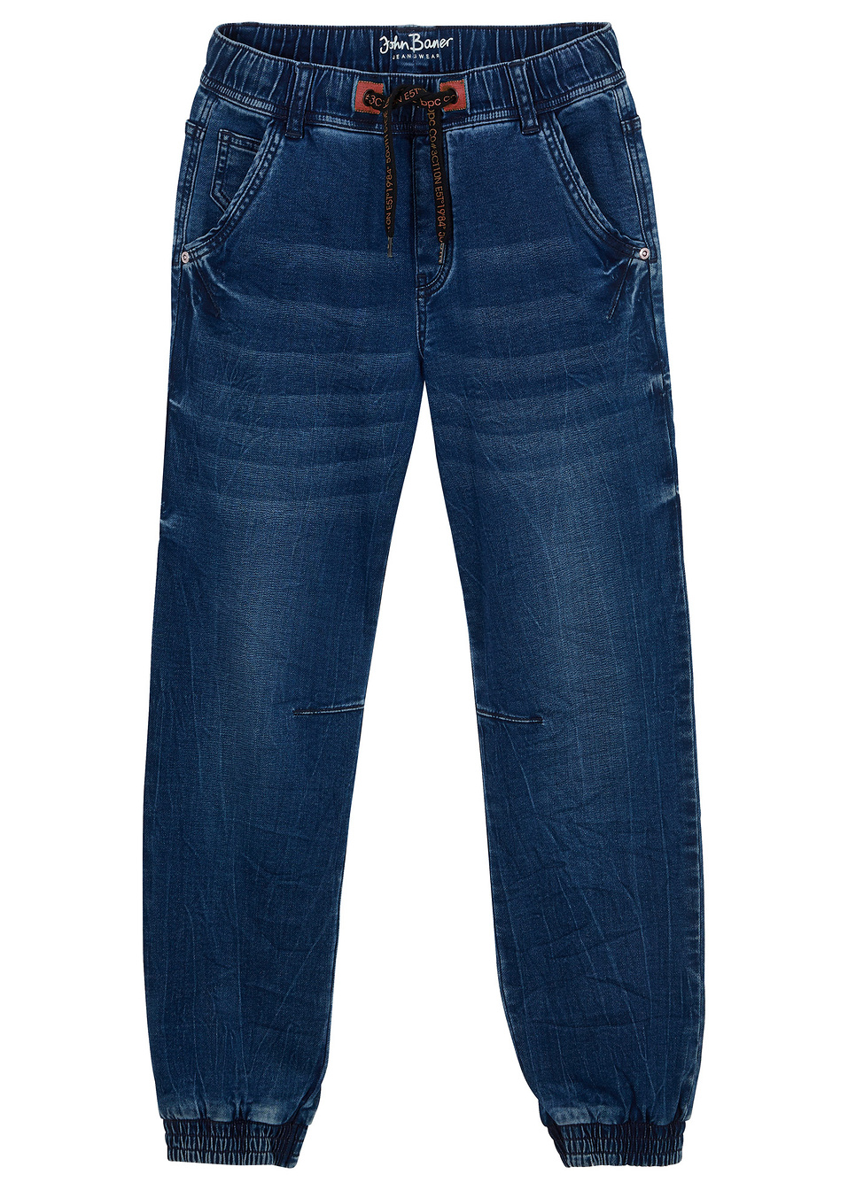 Τζιν φούτερ regular fit-Μπλε πετροπλυμένο-John Baner JEANSWEAR