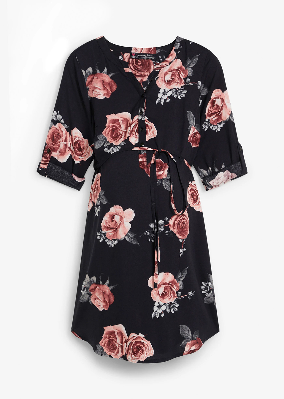 Φόρεμα εγκυμοσύνης και θηλασμού-Μαύρο φλοράλ-bpc bonprix collection
