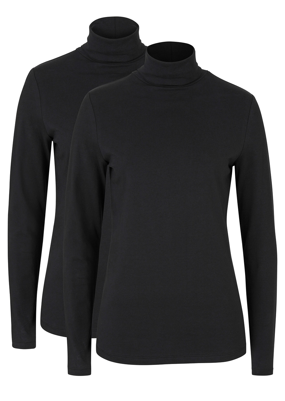 Μπλούζα ζιβάγκο (συσκευασία των 2)-Μαύρο + Μαύρο-bpc bonprix collection