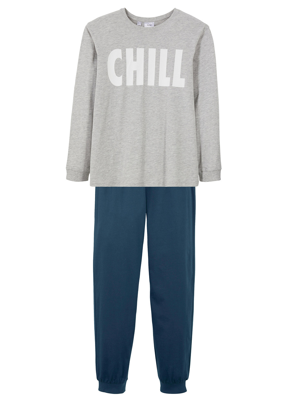 Πιτζάμα-Γκρι ανοιχτό μελανζέ/Μπλε σκούρο-bpc bonprix collection
