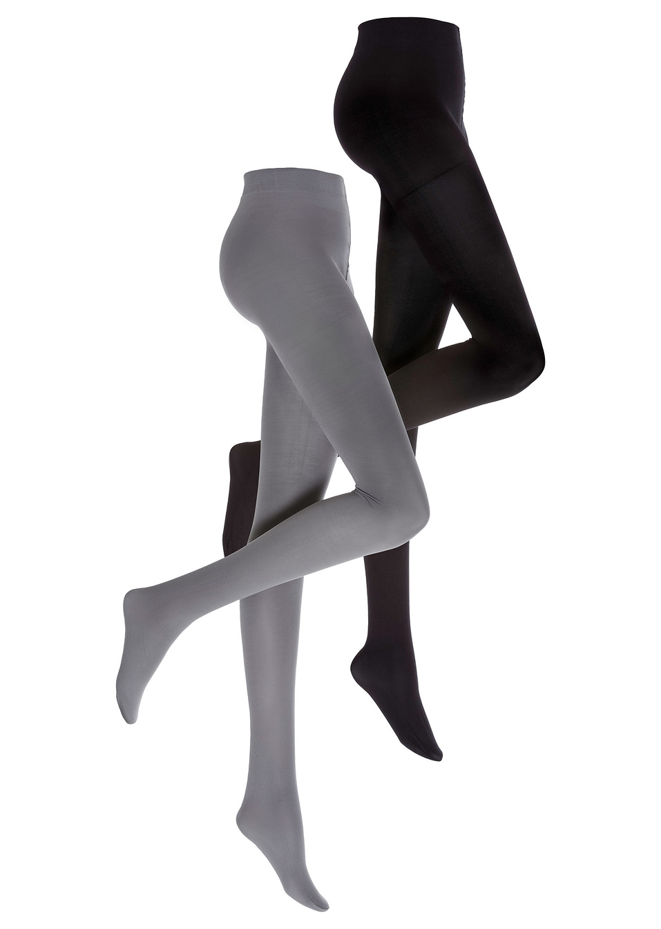 Καλσόν 80 den (συσκευασία των 2)-Μαύρο + Γκρι-bpc bonprix collection