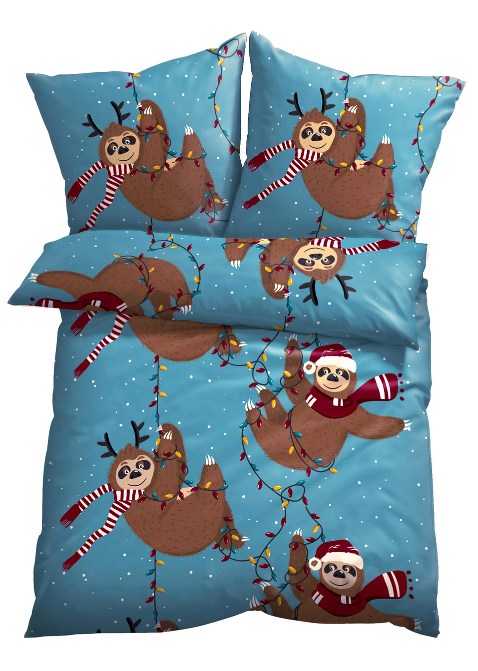 Παπλωματοθήκη με βραδύποδες-Μπλε-