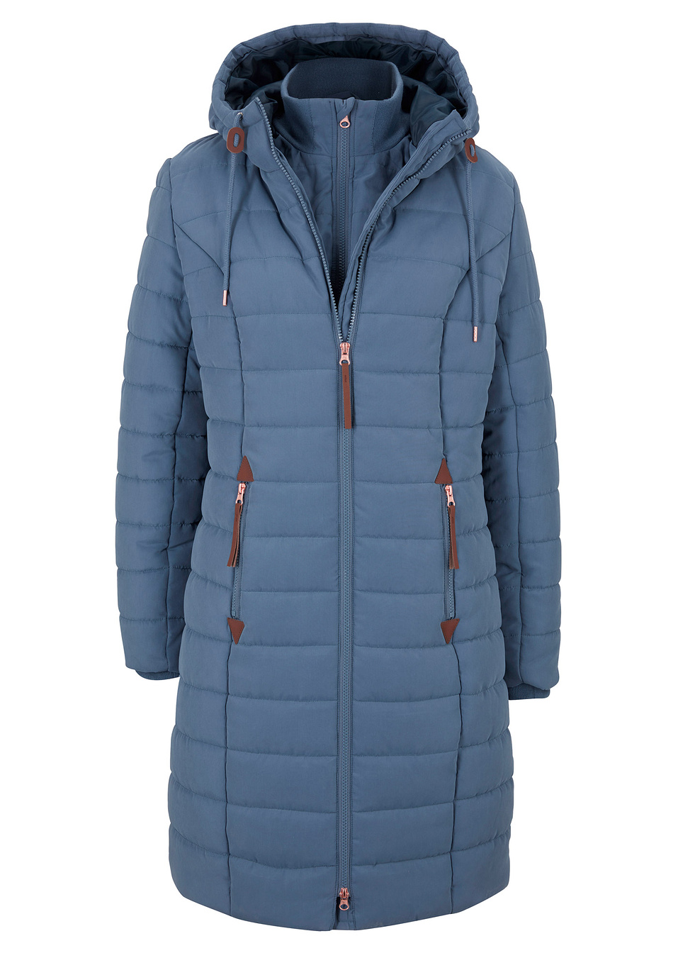 Μακρύ καπιτονέ μπουφάν-Λουλακί-John Baner JEANSWEAR