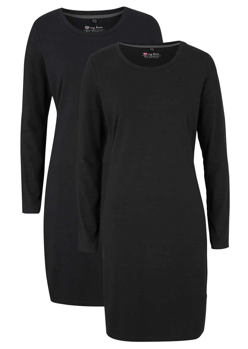 Φόρεμα ζέρσεϊ (συσκευασία των 2)-Μαύρο + Μαύρο-bpc bonprix collection