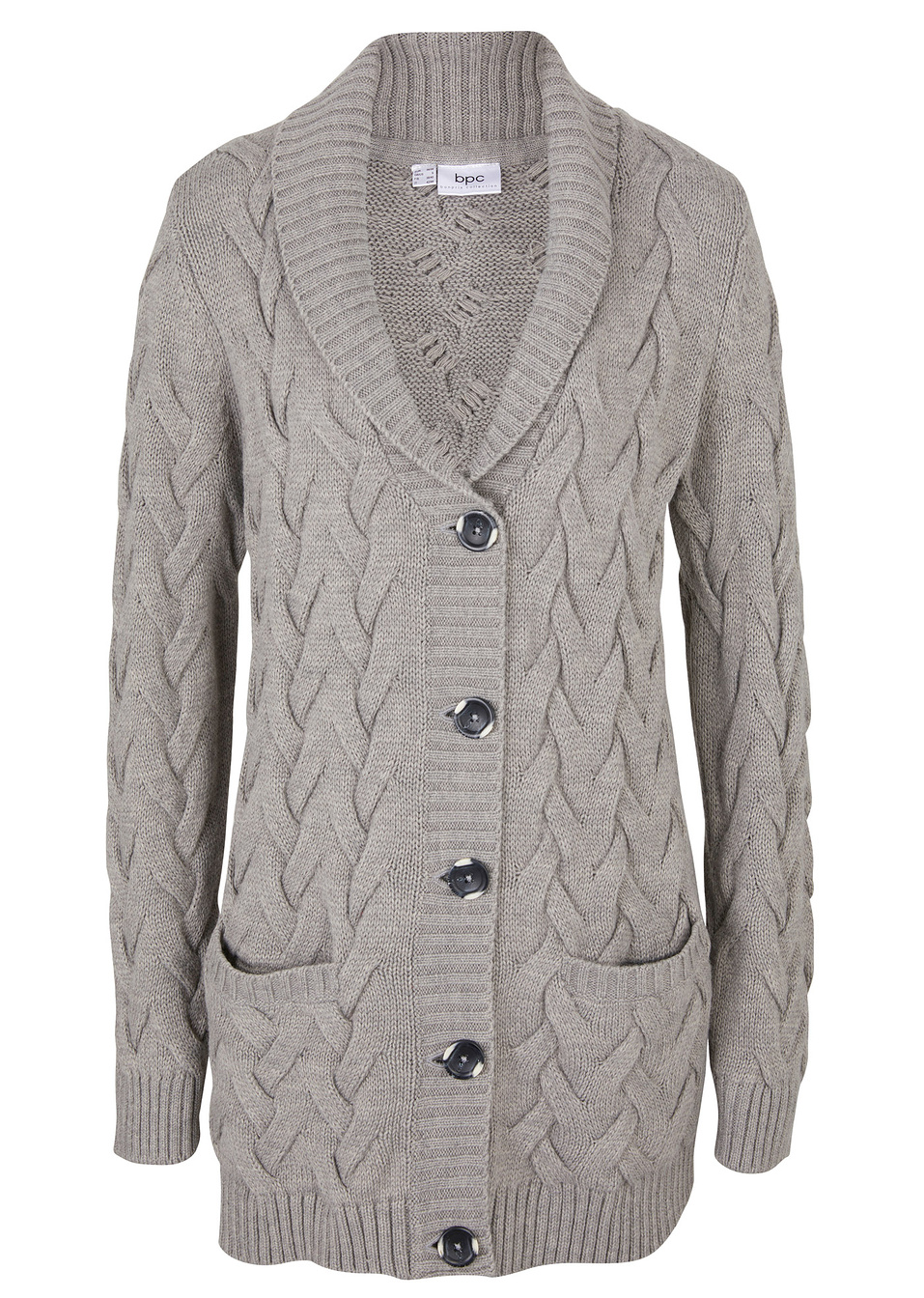 Ζακέτα-Γκρι μελανζέ-bpc bonprix collection