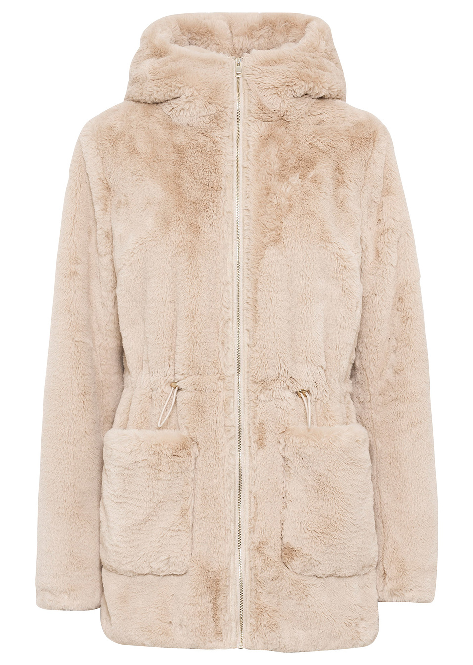 Κοντή συνθετική γούνα-Μπεζ-RAINBOW