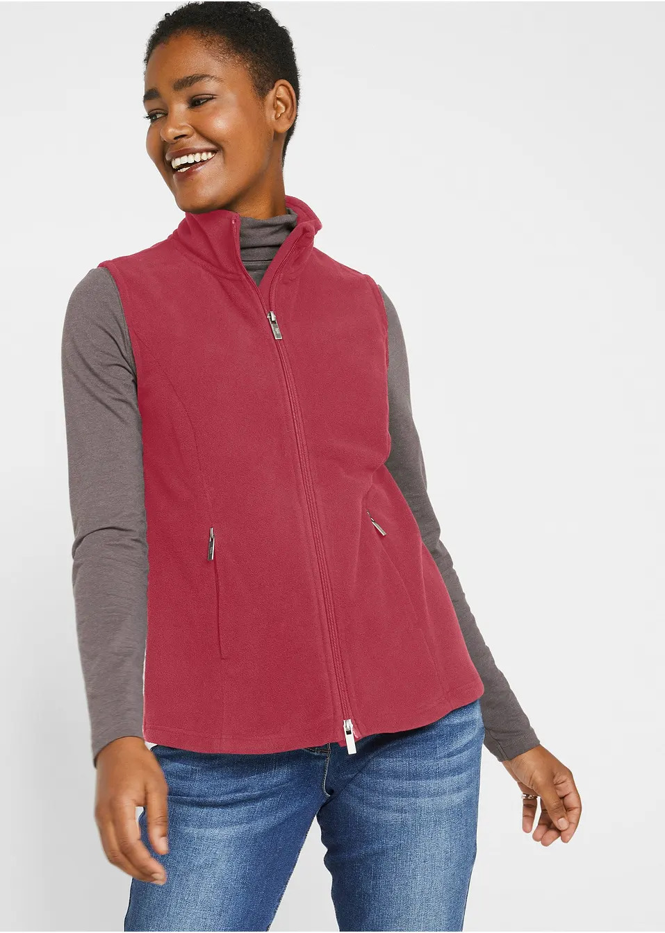 Αμάνικη ζακέτα φλις με τσέπες-bpc bonprix collection