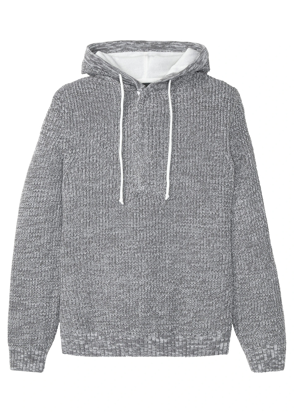 Πουλόβερ με κουκούλα-Γκρι ανοιχτό μελανζέ-RAINBOW