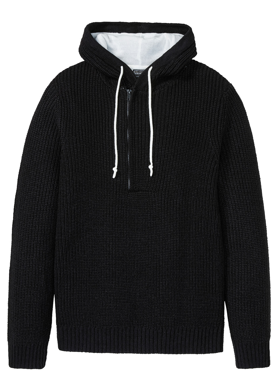 Πουλόβερ με κουκούλα-Μαύρο-RAINBOW