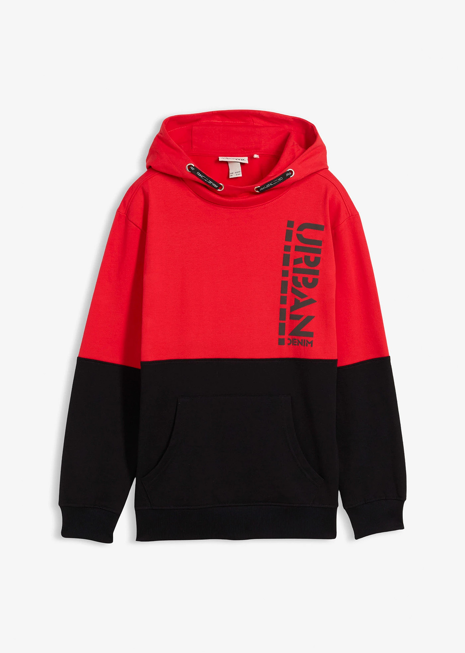 Φούτερ με κουκούλα-Κόκκινο/Μαύρο-bpc bonprix collection