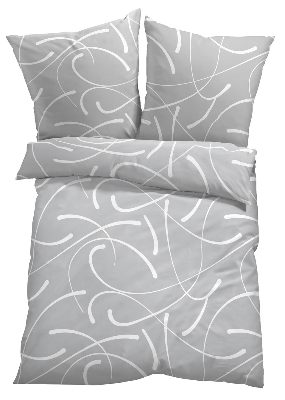 Παπλωματοθήκη με γεωμετρικό μοτίβο-Γκρι-