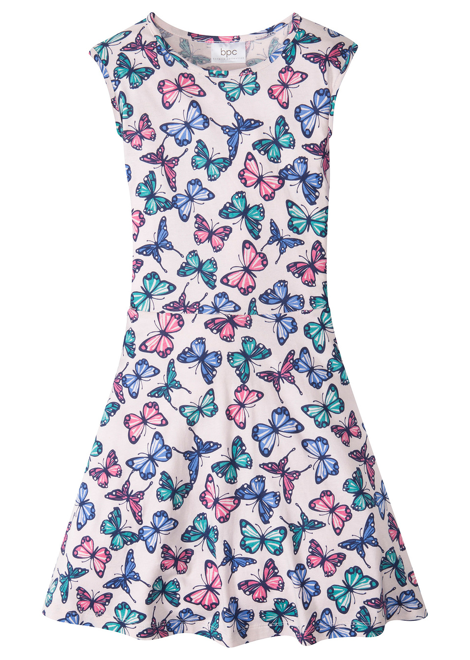 Φόρεμα με πεταλούδες-Ροζ ανοιχτό εμπριμέ-