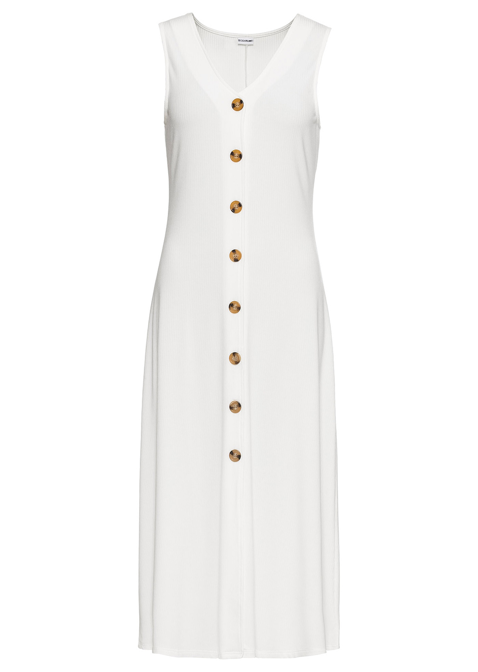 Φόρεμα με κουμπιά-Λευκό κρεμ-