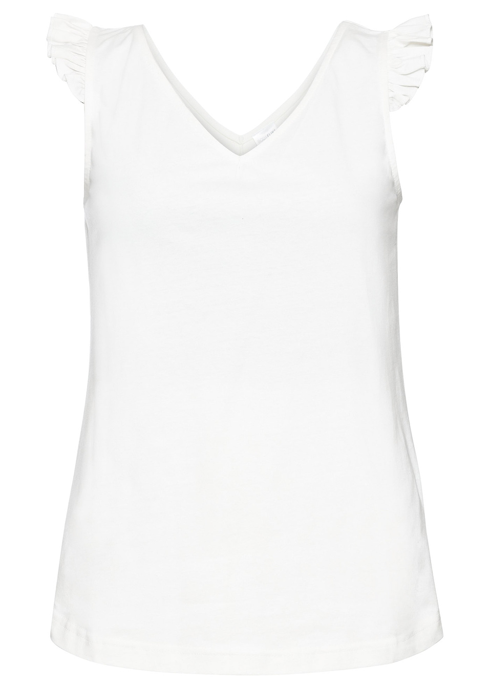 Τοπ με βολάν-Λευκό κρεμ-