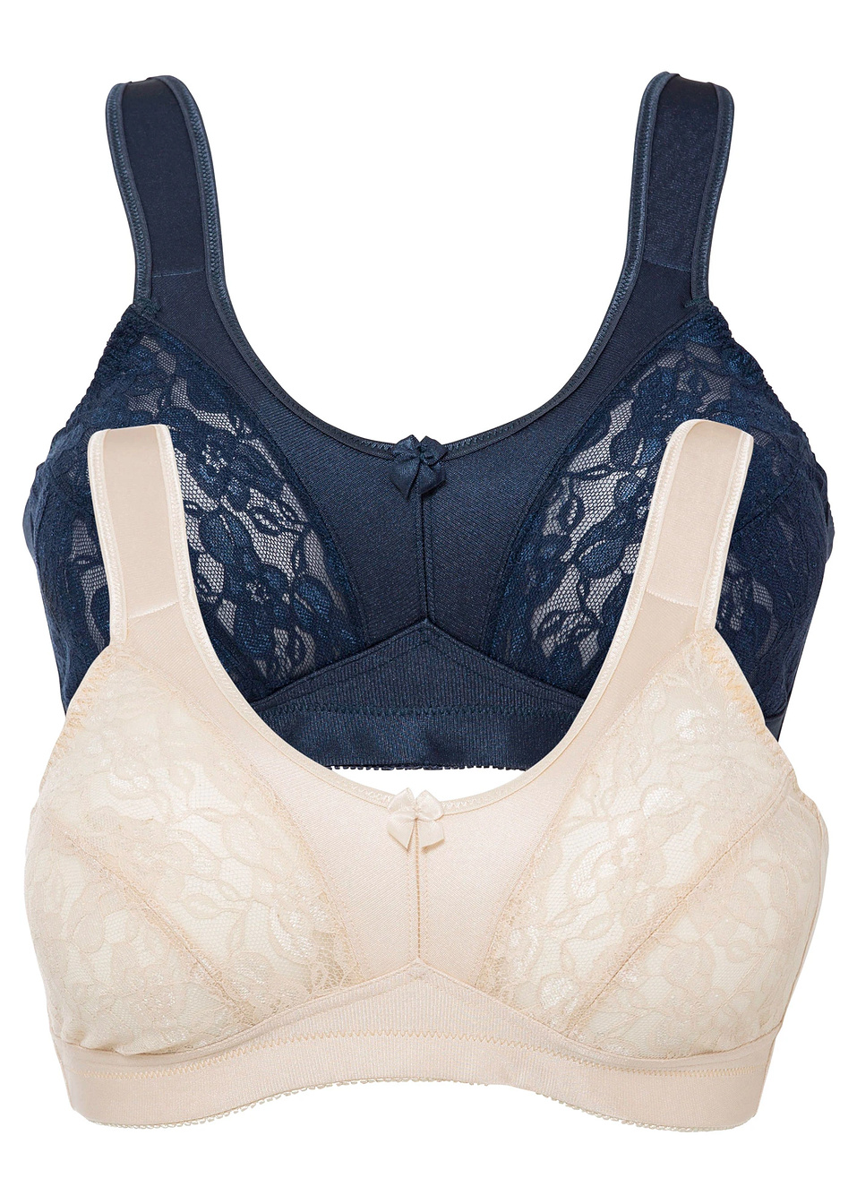 Σουτιέν σύσφιγξης χωρίς μπανέλα (συσκευασία των 2)-Μπλε σκούρο + Nude-bpc selection bonprix collection