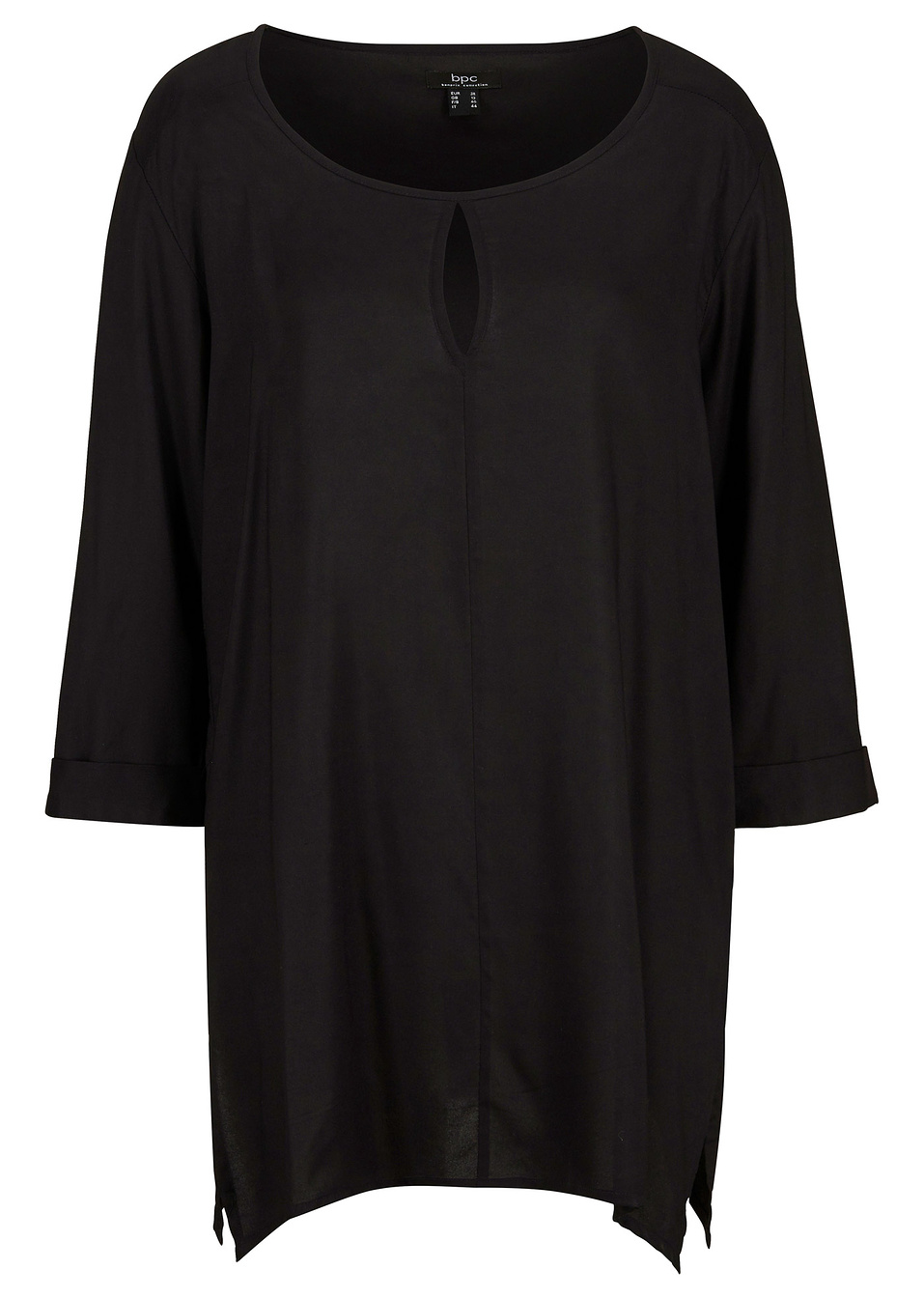 Μπλούζα oversized με μύτες στο τελείωμα-Μαύρο-bpc bonprix collection