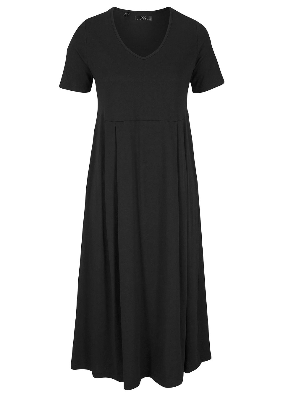 Φόρεμα midi από βαμβακερό ζέρσεϊ-Μαύρο-bpc bonprix collection