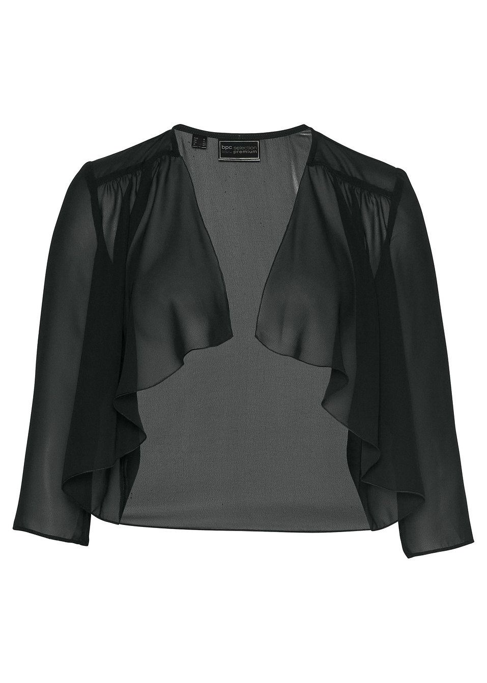 Болеро от шифон с рециклиран полиестер-Черно-bpc selection premium bonprix collection