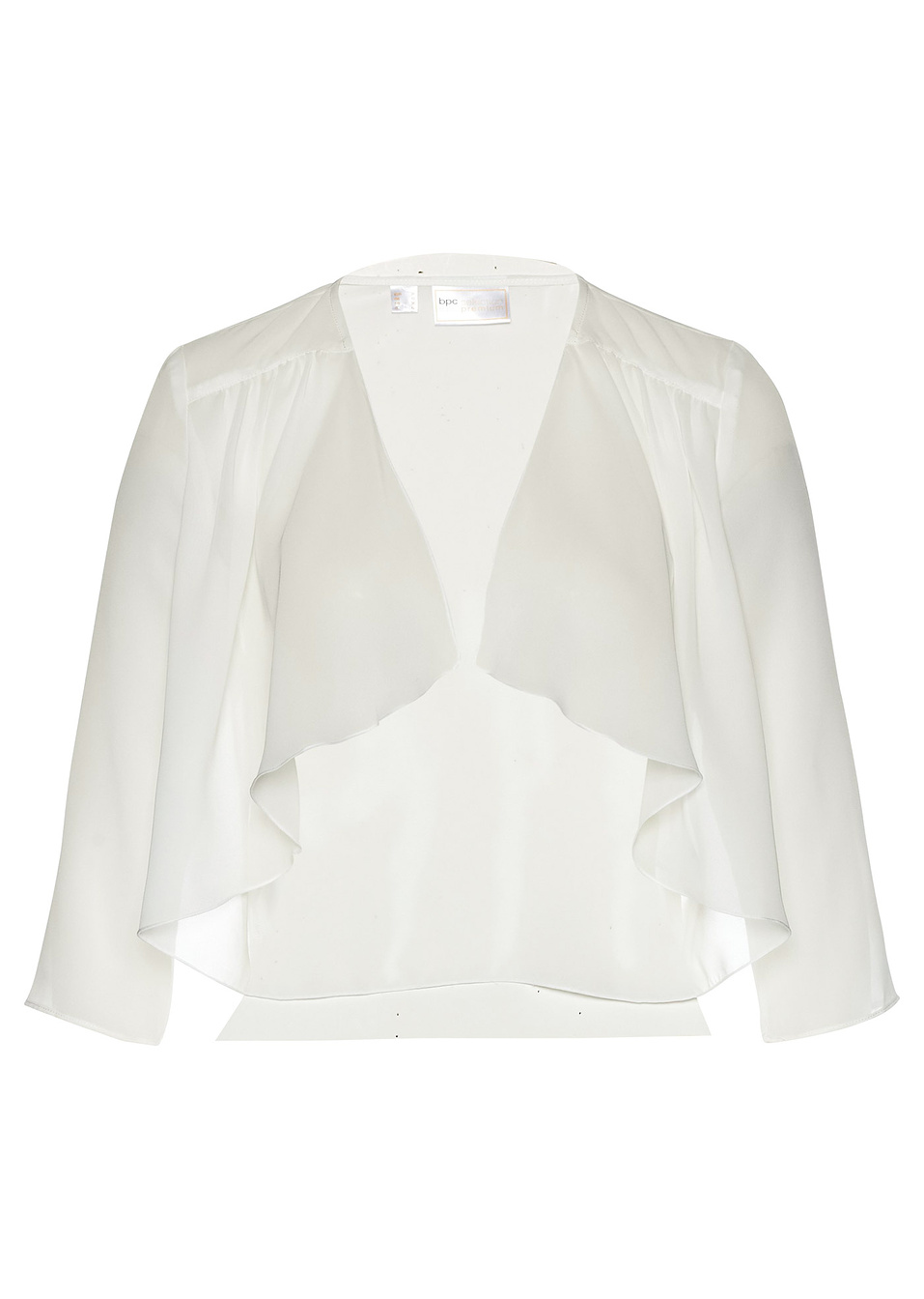 Болеро от шифон с рециклиран полиестер-Кремаво бяло-bpc selection premium bonprix collection