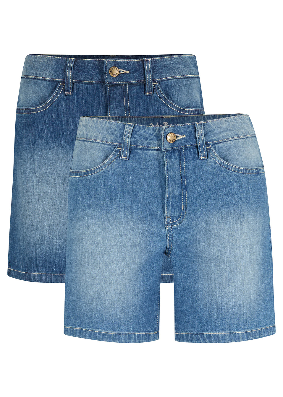 Ελαστικό τζιν σορτς (συσκευασία των 2)-Γαλάζιο + Μπλε used-John Baner JEANSWEAR