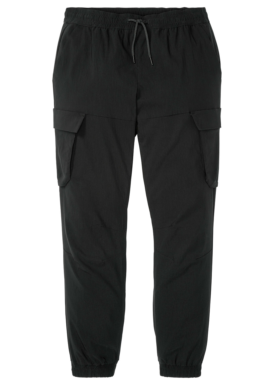 Еластичен панталон карго с ластик на талията-Черно-RAINBOW