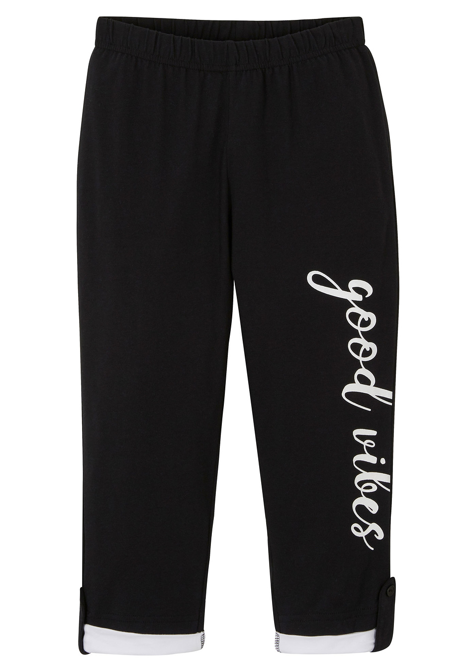 Κολάν κάπρι με βιολογικό βαμβάκι-Μαύρο/Λευκό-bpc bonprix collection