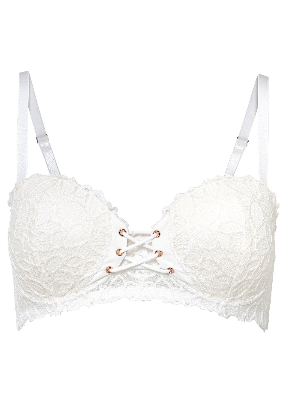 Σουτιέν balconette με μπανέλα-Λευκό-BODYFLIRT